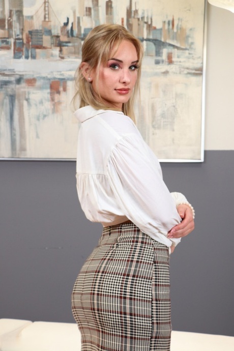 Submissive teens Daisy Stone & Avi Love get analized in a BDSM office 3some